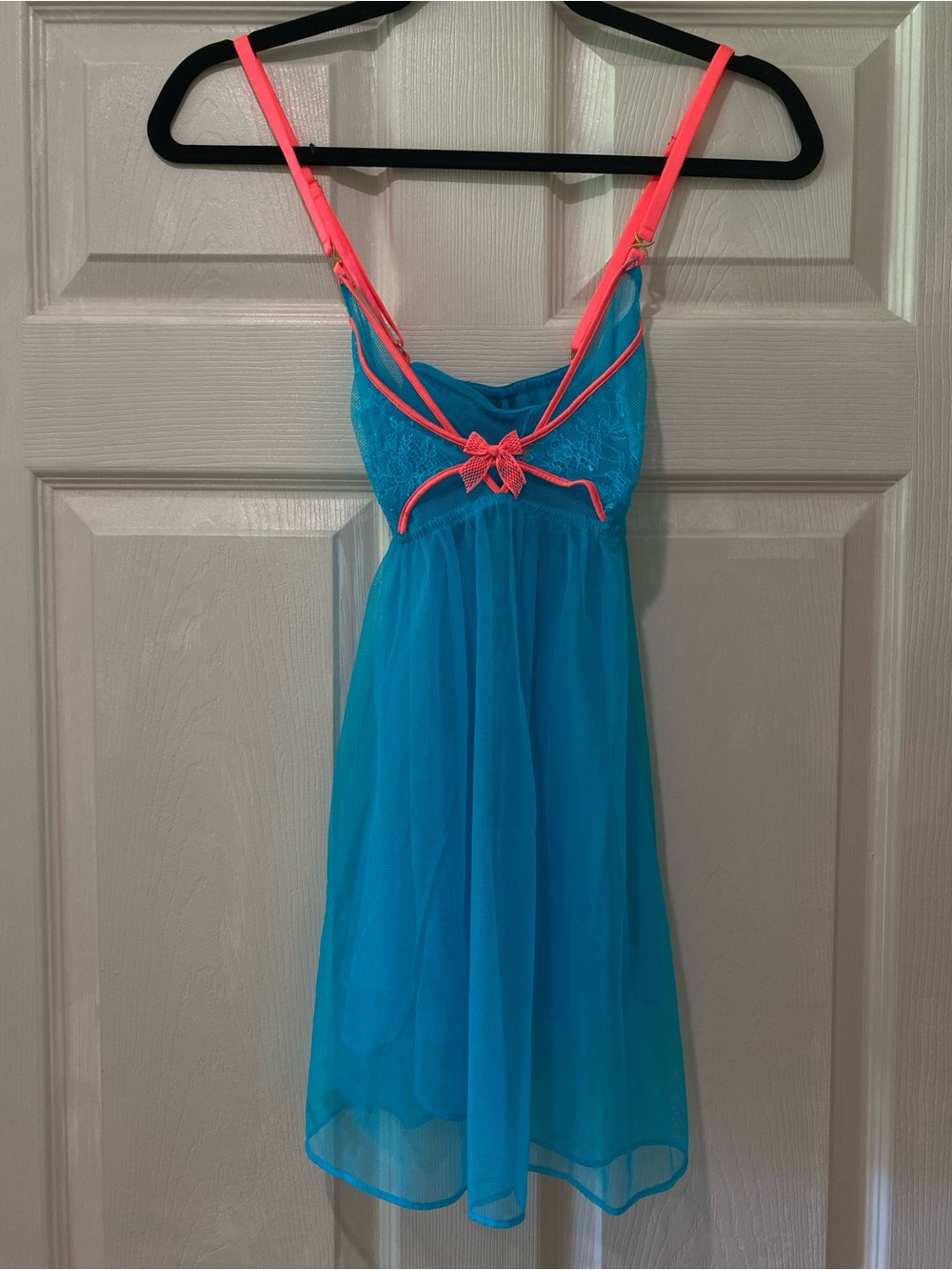 VICTORIA’S SECRET Vintage Y2K Sheer Mesh Babydoll Lingerie Slip Dress Medium